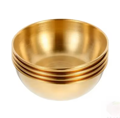 Petits Plats à Sauce Dorés en Acier Inoxydable | Ensemble 4 Coupelles d’Assaisonnement