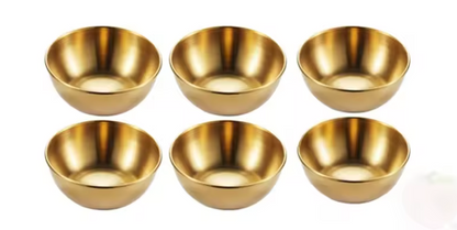 Petits Plats à Sauce Dorés en Acier Inoxydable | Ensemble 4 Coupelles d’Assaisonnement