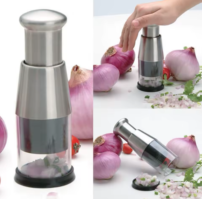 Hachoir Manuel en Acier Inoxydable | Mini Coupe-Légumes