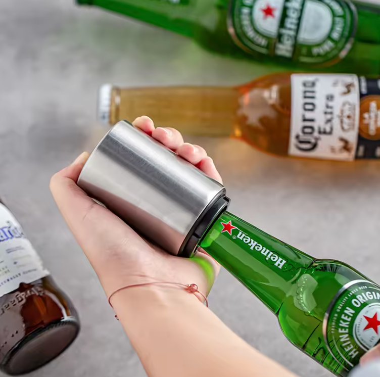 Ouvre-Bouteille Automatique en Acier Inoxydable | Gadget de Cuisine Pratique & Élégant