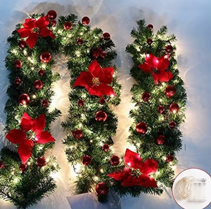 Guirlande de Noël 2,7M avec LED | Décoration Sapin, Cheminée & Escalier