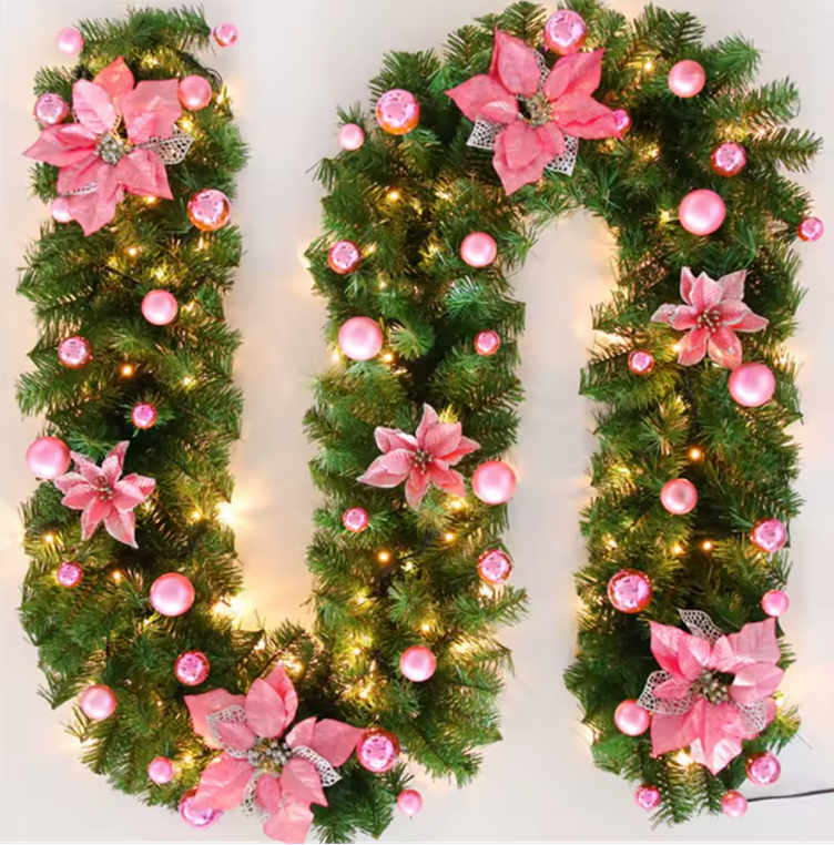 Guirlande de Noël 2,7M avec LED | Décoration Sapin, Cheminée & Escalier