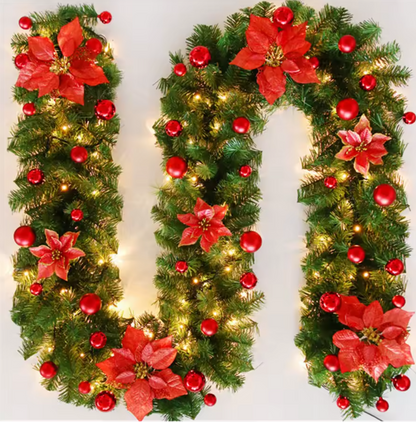 Guirlande de Noël 2,7M avec LED | Décoration Sapin, Cheminée & Escalier