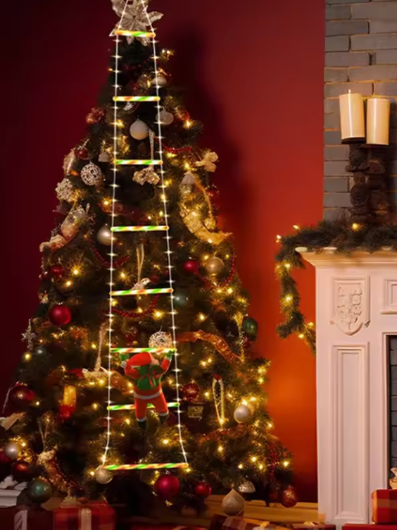 Guirlande Lumineuse Père Noël Grimpant | Échelle LED USB 8 Modes – Décoration Intérieure & Extérieure