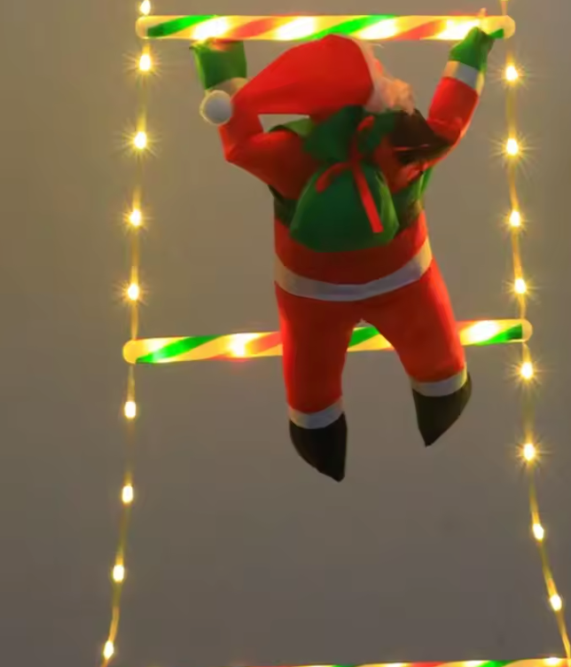 Guirlande Lumineuse Père Noël Grimpant | Échelle LED USB 8 Modes – Décoration Intérieure & Extérieure
