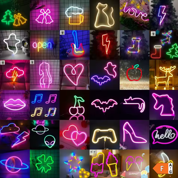 Lampe Néon Décorative LED | USB & Piles – Ambiance Fête, Chambre ou Cadeau