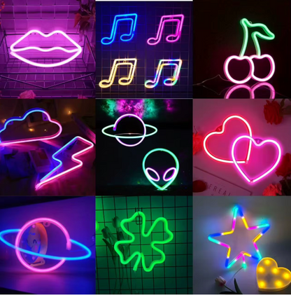 Lampe Néon Décorative LED | USB & Piles – Ambiance Fête, Chambre ou Cadeau