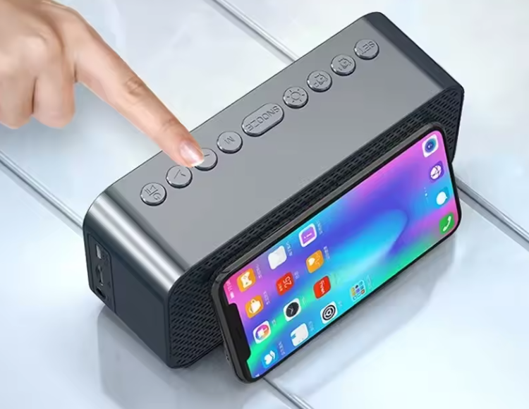 Réveil Numérique LED avec Haut-Parleur Bluetooth | Radio FM, Thermomètre & Miroir Design