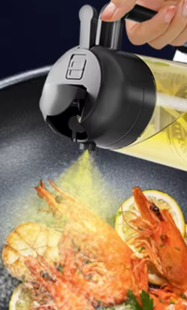 Pulvérisateur & Distributeur d’Huile 2 en 1 | Bouteille 500ml pour Cuisine, Barbecue & Air Fryer