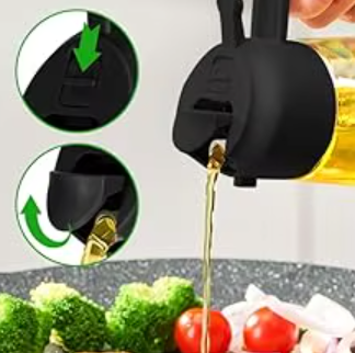 Pulvérisateur & Distributeur d’Huile 2 en 1 | Bouteille 500ml pour Cuisine, Barbecue & Air Fryer