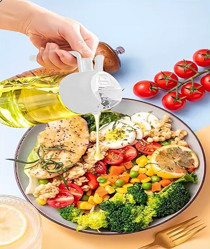 Pulvérisateur & Distributeur d’Huile 2 en 1 | Bouteille 500ml pour Cuisine, Barbecue & Air Fryer