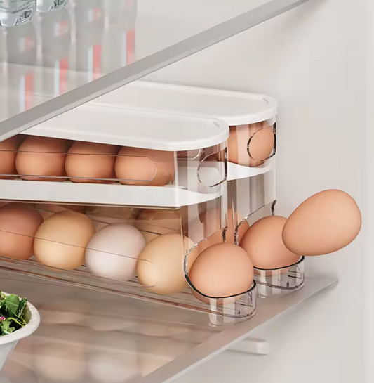 Boîte de Rangement d’Œufs à Double Niveaux | Support Moderne Gain de Place