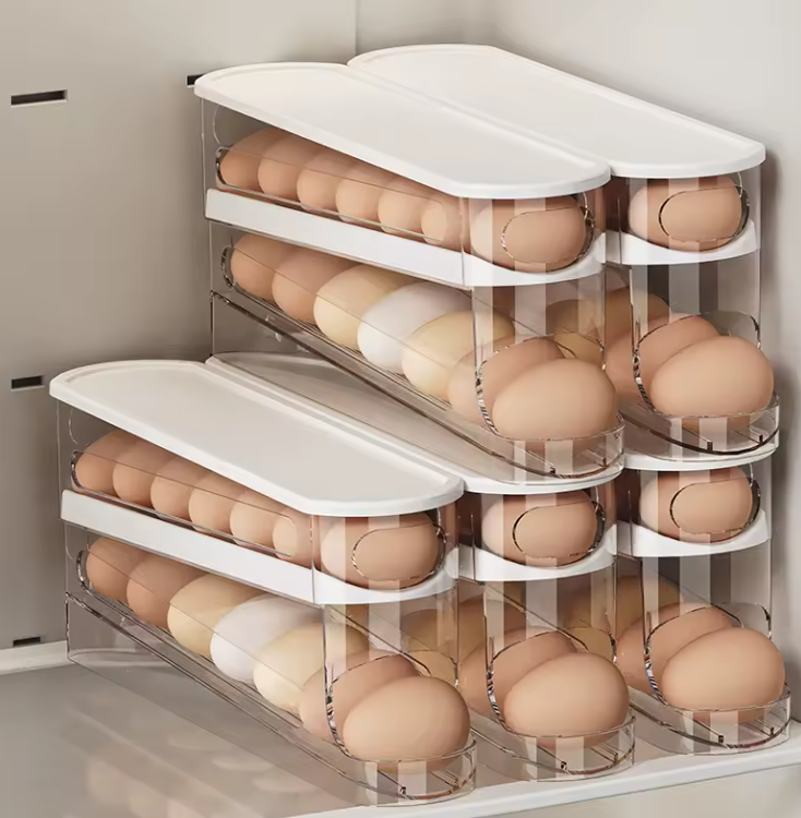Boîte de Rangement d’Œufs à Double Niveaux | Support Moderne Gain de Place
