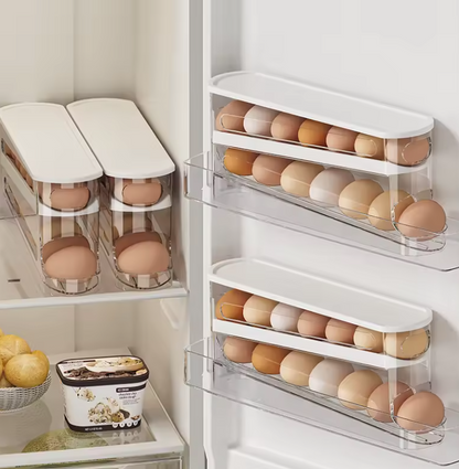 Boîte de Rangement d’Œufs à Double Niveaux | Support Moderne Gain de Place