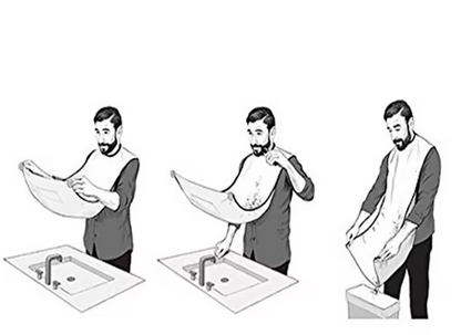 Tablier de Rasage pour Homme | Bavoir à Barbe avec Ventouses | Rasage Propre & Sans Salissures