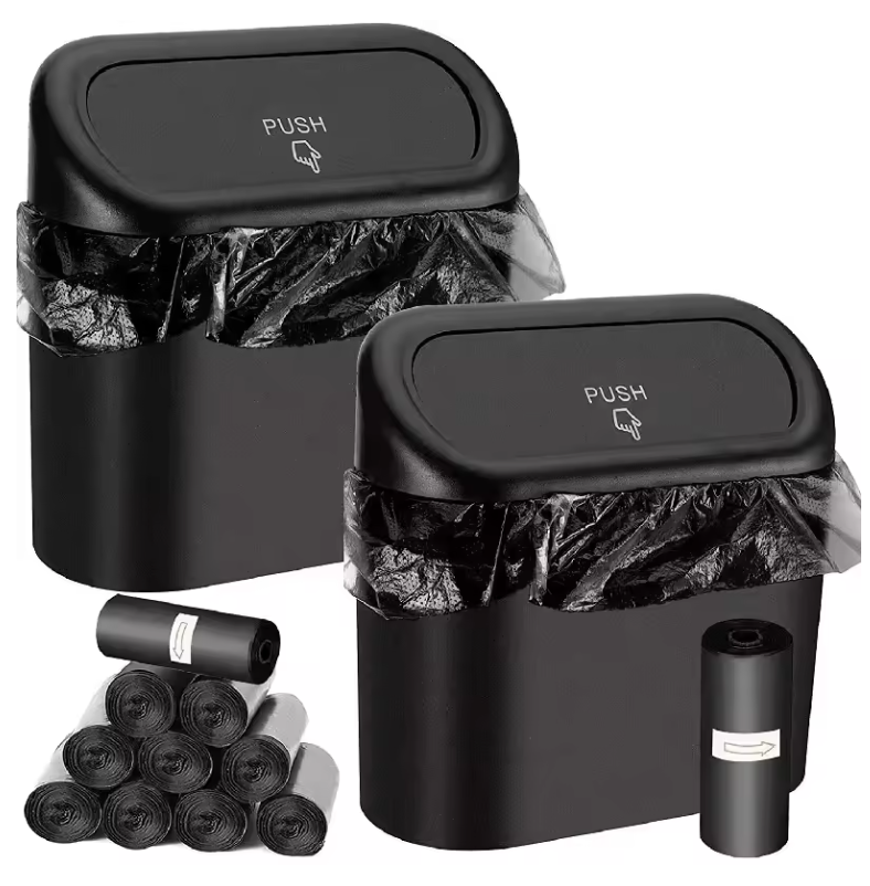 Mini Poubelle de Voiture avec Couvercle | Étanche & Anti-Fuite | Organisation Intérieure du Véhicule