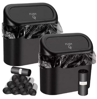 Mini Poubelle de Voiture avec Couvercle | Étanche & Anti-Fuite | Organisation Intérieure du Véhicule