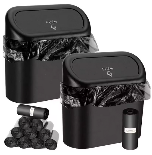 Mini Poubelle de Voiture avec Couvercle | Étanche & Anti-Fuite | Organisation Intérieure du Véhicule