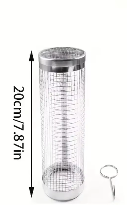 Cage de Barbecue Roulante en Acier Inoxydable | Accessoire de Grill Extérieur & Camping