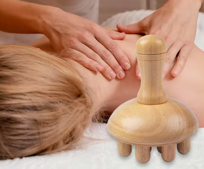 Masseur en Bois en Forme de Champignon | Anti-Cellulite & Drainage Lymphatique Naturel