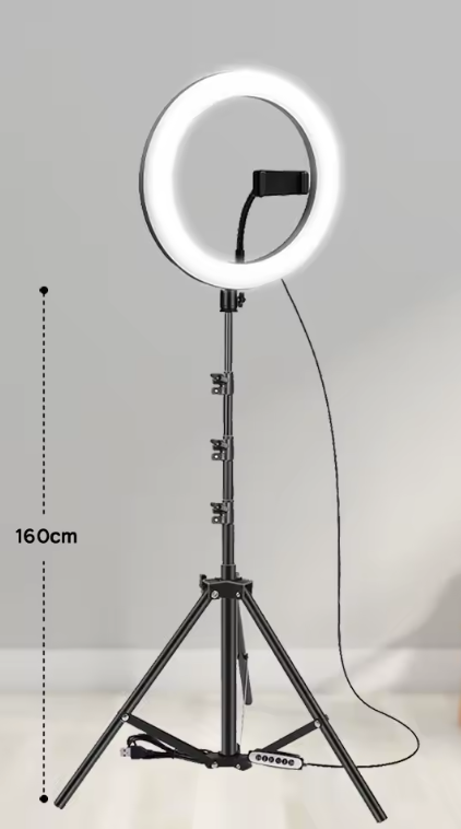 Anneau Lumineux LED 26 cm avec Trépied | Selfie, Maquillage & Vidéo Streaming