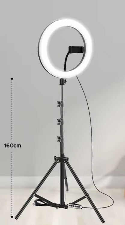 Anneau Lumineux LED 26 cm avec Trépied | Selfie, Maquillage & Vidéo Streaming