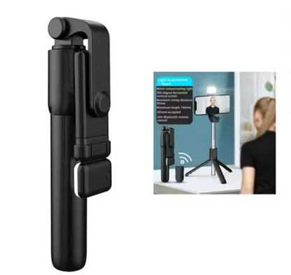 Perche à Selfie 3 en 1 avec Trépied & Lumière LED | Télécommande Bluetooth Sans Fil