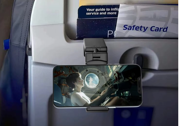 Support de Téléphone pour Avion | Pliable, Rotatif & Universel