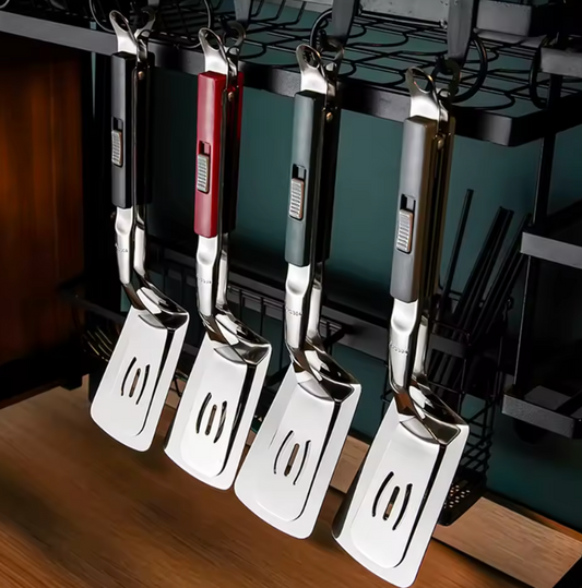 Pince-Spatule de Cuisine 2-en-1 | Acier Inoxydable & Antirouille