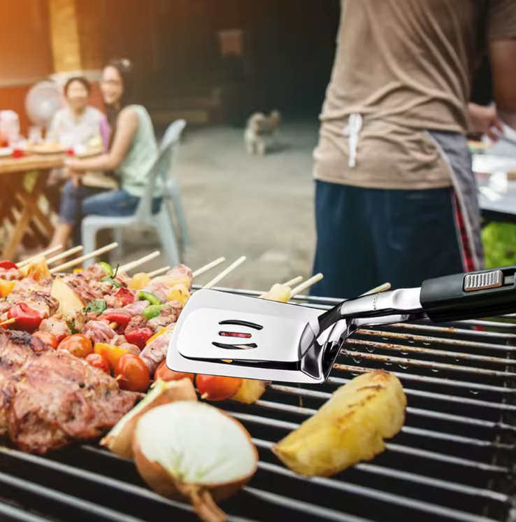 Pince-Spatule de Cuisine 2-en-1 | Acier Inoxydable & Antirouille