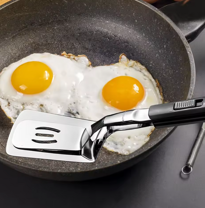 Pince-Spatule de Cuisine 2-en-1 | Acier Inoxydable & Antirouille