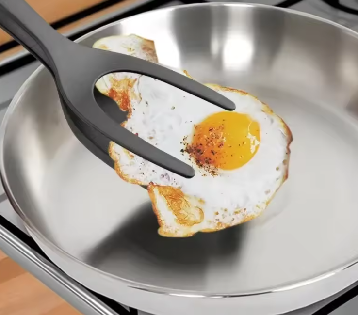 Spatule & Pince 2-en-1 en Nylon | Antiadhésive & Résistante à la Chaleur