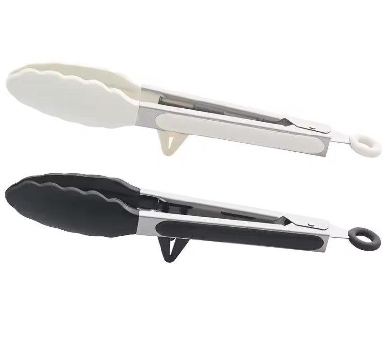 Pince de Cuisine en Silicone & Acier Inoxydable | Antidérapante & Résistante à la Chaleur