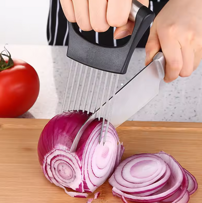 Support de Coupe d’Oignon en Acier Inoxydable | Trancheur Précis & Hygiénique