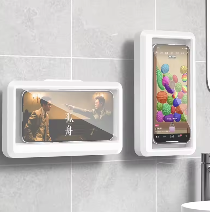 Support de Téléphone Étanche 360° pour Douche & Salle de Bain | Écran Tactile Anti-Buée