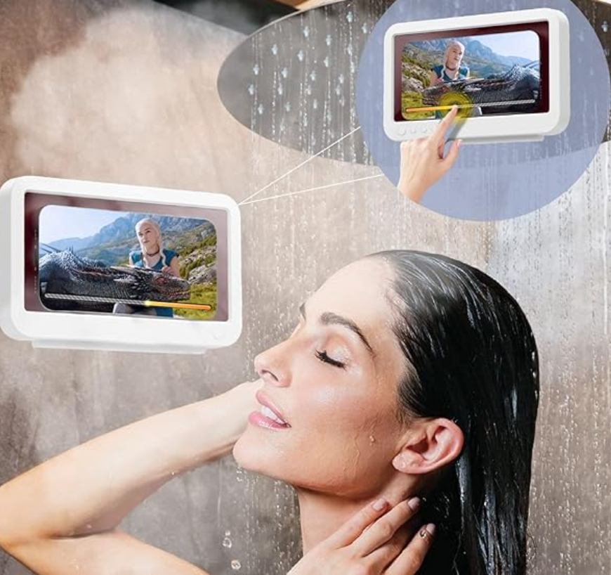 Support de Téléphone Étanche 360° pour Douche & Salle de Bain | Écran Tactile Anti-Buée