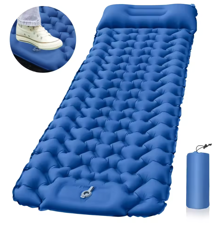 Matelas Gonflable de Camping Ultraléger avec Oreiller Intégré | Couchage Extérieur & Randonnée