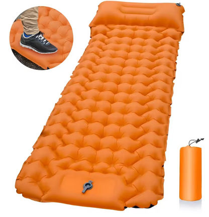Matelas Gonflable de Camping Ultraléger avec Oreiller Intégré | Couchage Extérieur & Randonnée