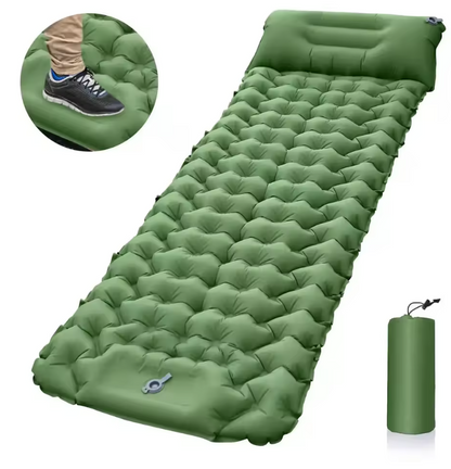 Matelas Gonflable de Camping Ultraléger avec Oreiller Intégré | Couchage Extérieur & Randonnée