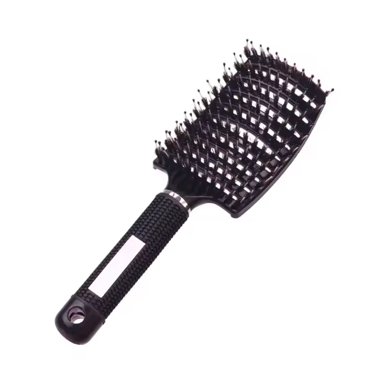 Brosse à Cheveux Exfoliante en Poils de Sanglier & Nylon | Cheveux Lisses, Bouclés & Perruques