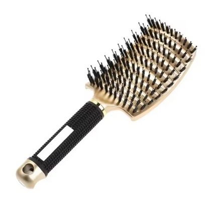 Brosse à Cheveux Exfoliante en Poils de Sanglier & Nylon | Cheveux Lisses, Bouclés & Perruques