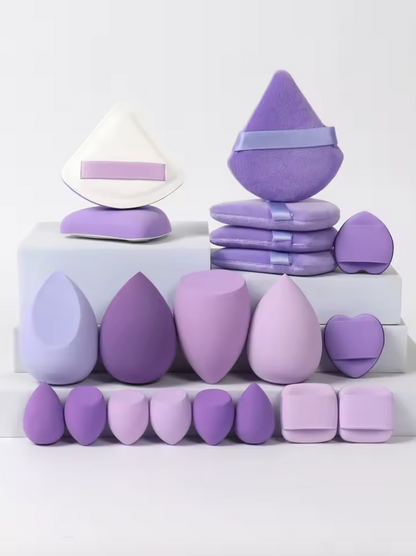 Ensemble d’Éponges de Maquillage 20 Pièces | Fond de Teint, Correcteur & Poudre