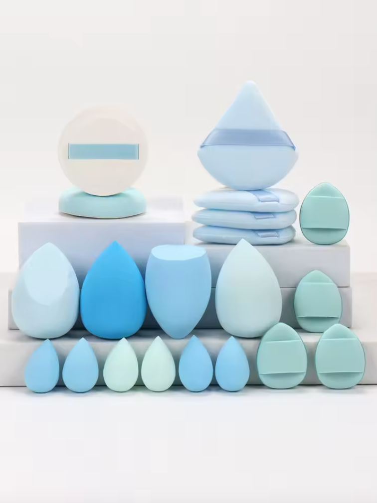 Ensemble d’Éponges de Maquillage 20 Pièces | Fond de Teint, Correcteur & Poudre