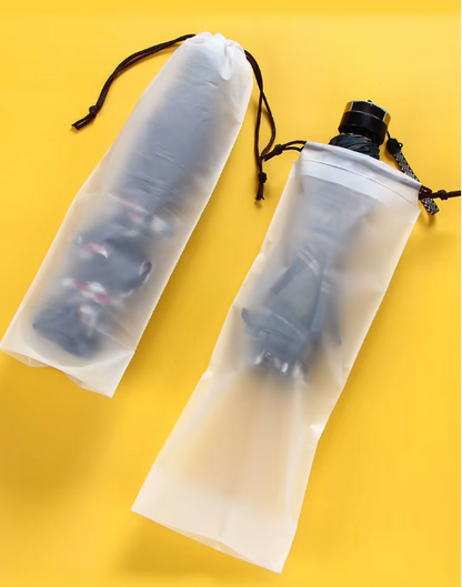 Lot de 5 Sacs de Rangement Étanches pour Parapluies | Réutilisables & Translucides