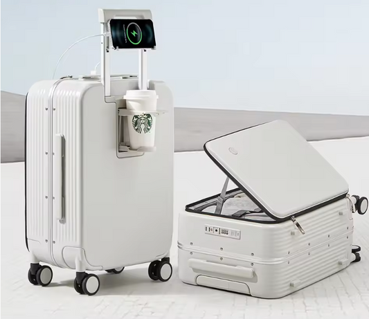 Mixi Valise à Cadre Aluminium & Roulettes | Cabine Premium avec Port USB & Support Téléphone