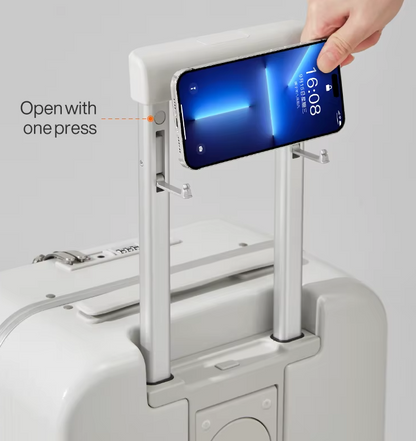 Mixi Valise à Cadre Aluminium & Roulettes | Cabine Premium avec Port USB & Support Téléphone