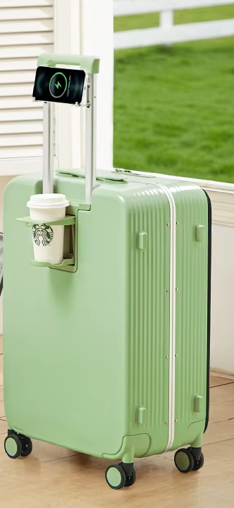 Mixi Valise à Cadre Aluminium & Roulettes | Cabine Premium avec Port USB & Support Téléphone