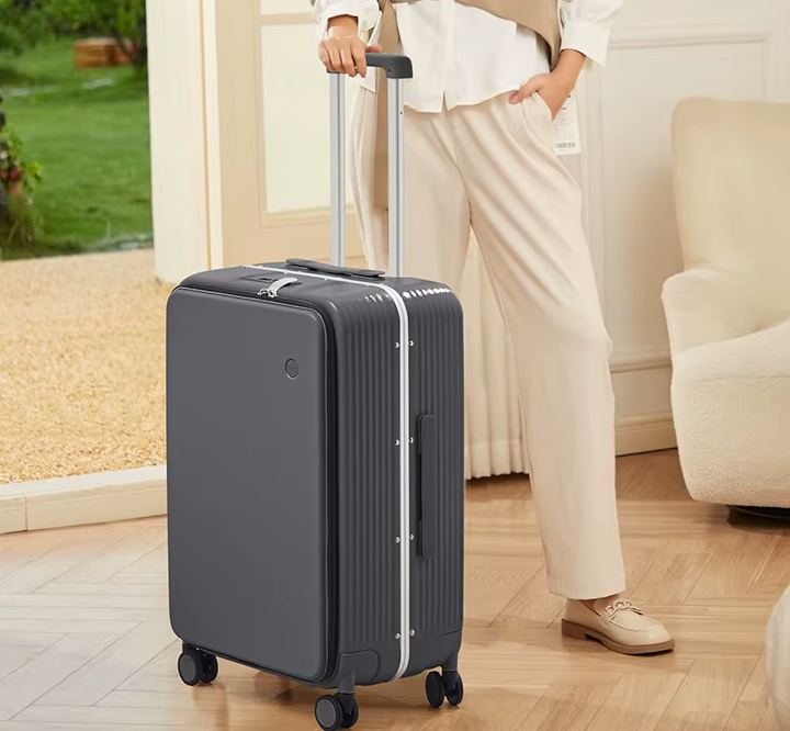 Mixi Valise à Cadre Aluminium & Roulettes | Cabine Premium avec Port USB & Support Téléphone