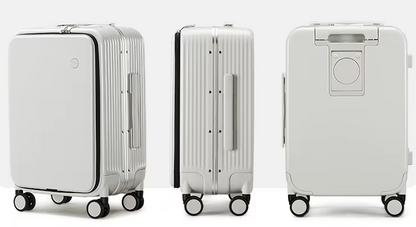 Mixi Valise à Cadre Aluminium & Roulettes | Cabine Premium avec Port USB & Support Téléphone