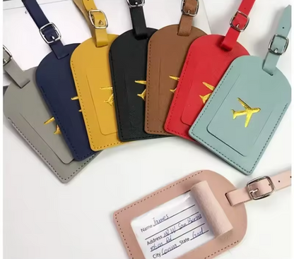 Étiquette de Bagage en Cuir Premium | Identification de Valise & Accessoire de Voyage